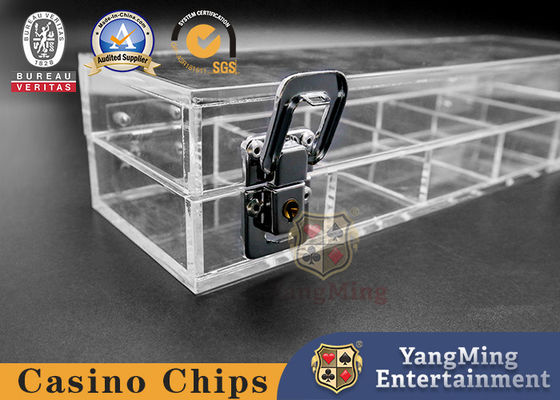 l'affaire 5 de jetons de poker de 40mm rame le support de jeu de 100 de PCS de flotteur acrylique clair puces de Tableau