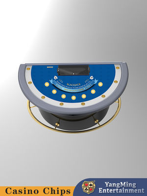 Table de jeu de blackjack en gros sur mesure à demi-trousseau rond Table de jeu de cartes à puce