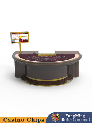 Table de casino de haute qualité en bois massif à pédale semi-circulaire Table de baccarat Table de jeu de poker de loisirs