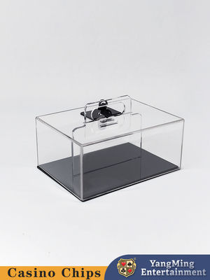 Nouveau design transparent acrylique verrouillage portable étui de puce Texas Club jeu de poker étui de puce de bureau