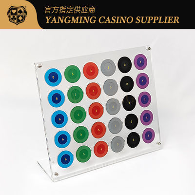 Vente en gros sur mesure 30 pièces Acrylique Transparent Chip Display Stand Pour le jeu de table de roulette Casino
