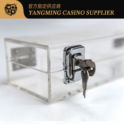 Boîte à puce de poker de casino verrouillée 100 Yards 50mm plateau à puce de jeu avec clé de sécurité