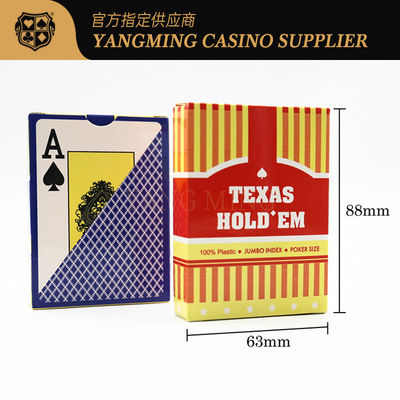 Cartes 100% de jeu imperméables de PVC de Dull Polish pour la couleur bleue rouge de tisonnier