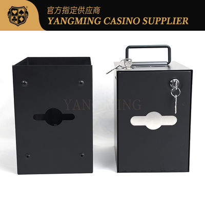 Vendu directement Baccarat Texas Hold'em Casino Poker Boîte à pièces en fer métallique avec serrure
