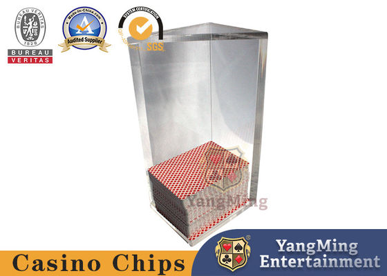 Jeux de hasard VIP Club Triangle personnalisé Acrylique Discard Holder Poker Table Dealer Jouer aux cartes Scrap Stand plein porte-cartes en plastique transparent