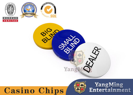 Texas Club Big Small Blind Marque personnalisée Fabricant Table de cartes de poker personnalisée Mélamine environnementale Big Small Blind Set à trois pièces Bouton distributeur
