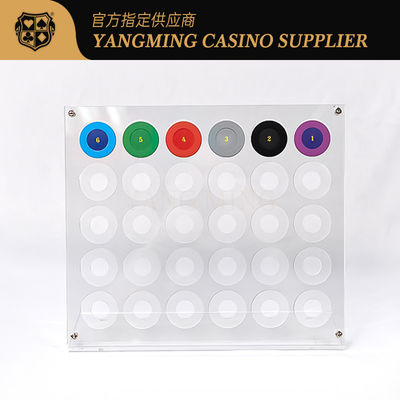30 pièces de 40 mm de diamètre Roulette trous acrylique jetons de poker affichage supporteur de jeton de poker rack
