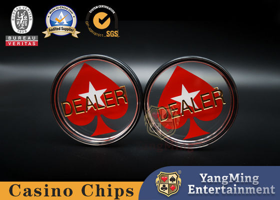 Tout neuf personnalisé hautement transparent acrylique rouge cœur sculpté distributeur bouton carte de code Texas Hold'em jeu professionnel