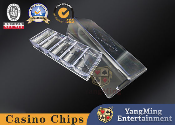 Table de jeu de poker Texas Hold'em Couleur noire Pièces de casino en plastique plateau de fournitures de casino 8 rangées