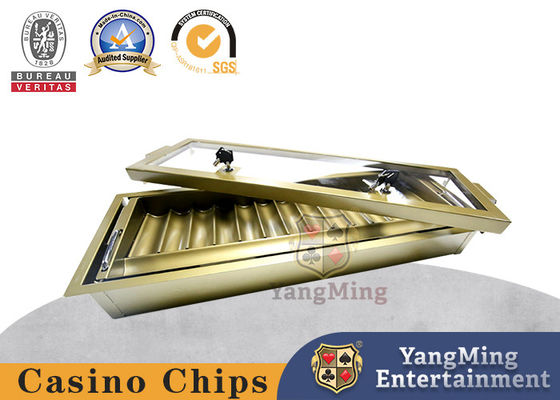Casino Chip Holder For Round Poker Chip And Plaque de double couche en métal de 14 rangées