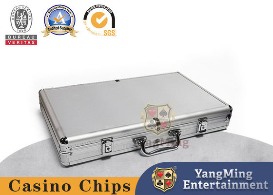 Support intermédiaire portatif adapté aux besoins du client de Gamblign de sécurité d'alliage d'aluminium de boîte de jeu de puces d'argile de tisonnier du casino 600pcs
