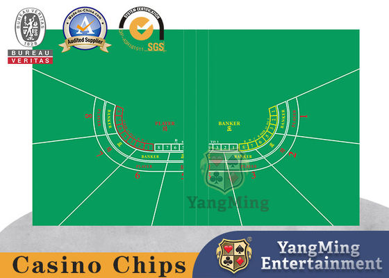 Layout de la table de baccarat pour 7 joueurs poker casino pliable étanche Layout de la table couleur verte
