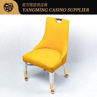 Nouveau design Macao Casino Confort en cuir Chaise de poker en bois Joueurs Chaise de casino avec roues