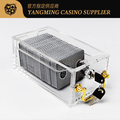 Completement transparent 8 jeux de cartes Box Baccarat Poker Jeu de table Acrylique épaissie avec verrou