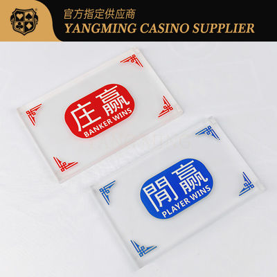 Cartes de croupier en acrylique de haute qualité En bleu rouge Couleur Baccarat Casino Poker Table Game Button