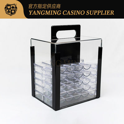 1000 Casino Poker Chip Clay Clear Acrylique Poker Porteur de puces-inclut 10 rayonnages de puces