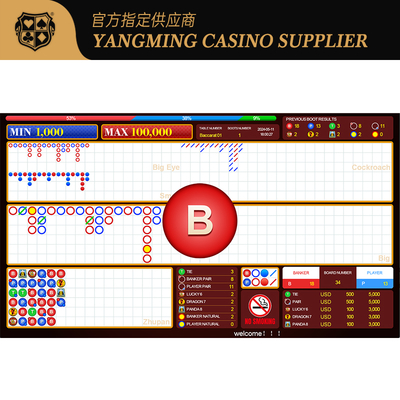 Baccarat Lucky Six Système de casino Logiciel Table de poker Chinois Anglais Bilingue Jeu de commutation
