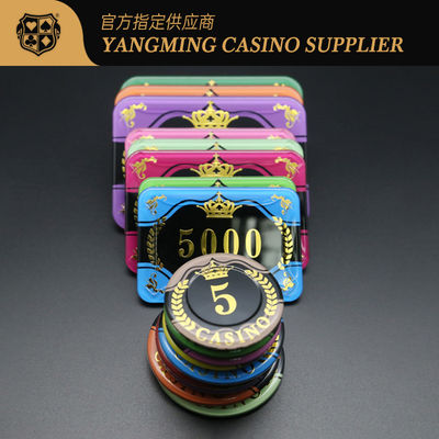 Couronne d'oreille de blé bronzant la lumière UV de Chips Custom Purple de tisonnier acrylique de casino