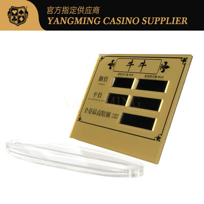 Casino Bull Poker Table Limited carte rouge écran acrylique plastique peut être personnalisé