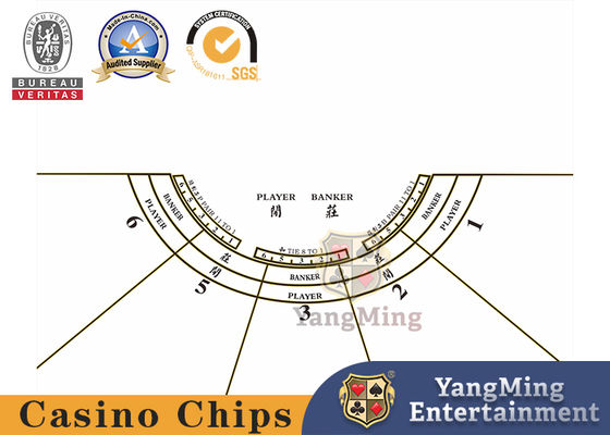 Tissu 100% polyester Baccarat 5 - Disposition de table de casino pour joueurs, disposition de poker demi-ronde avec couleur verte