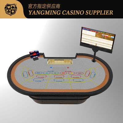 le dessus de Tableau de cuir de système du casino RFID de 2850*1650*800mm carde la nappe sentie pour le tisonnier de luxe de baccara