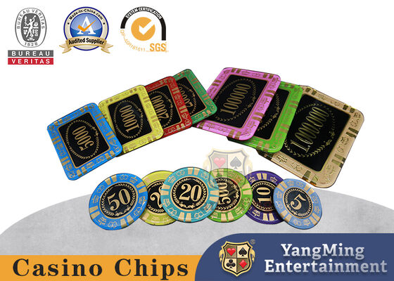 Anti- contrefaçon de Crystal Poker Chips/de tisonnier rectangulaire Chips For Casino