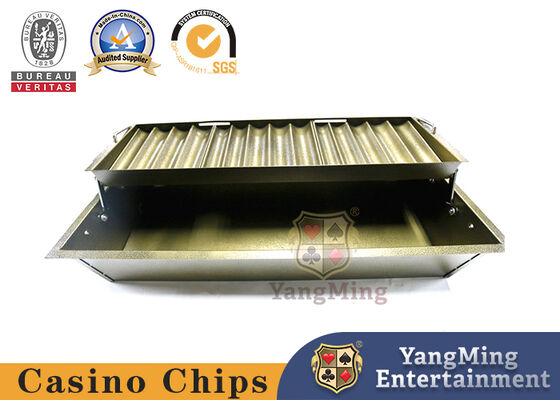 Le poids léger 7 rame le casino Chip Box Titanium Yellow Bright de serrure en métal