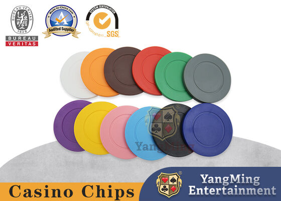 Jeu rond monochromatique en plastique Chips For Roulette Poker Tables