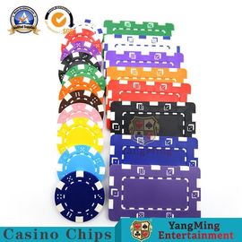Les jetons de poker en plastique de casino d'autocollant à haute densité d'ABS lissent le rétrécissement extérieur enveloppés