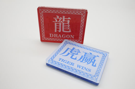 Impression double face d'écran de Red&blue de Crystal Acrylic Dragon Tiger Chinese Haut-transparent et de plat anglais de code de revendeur