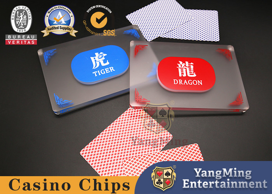 Carte de positionnement personnalisée pour table de poker Chuang Dragon et Tigre en acrylique translucide givré