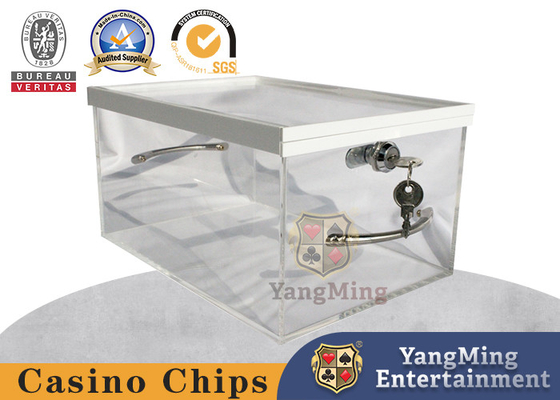 Ceinture acrylique transparente verrouillage faire Baccarat Niuniu Black Jack Table de jeux de cartes à gratter boîte de cadeau